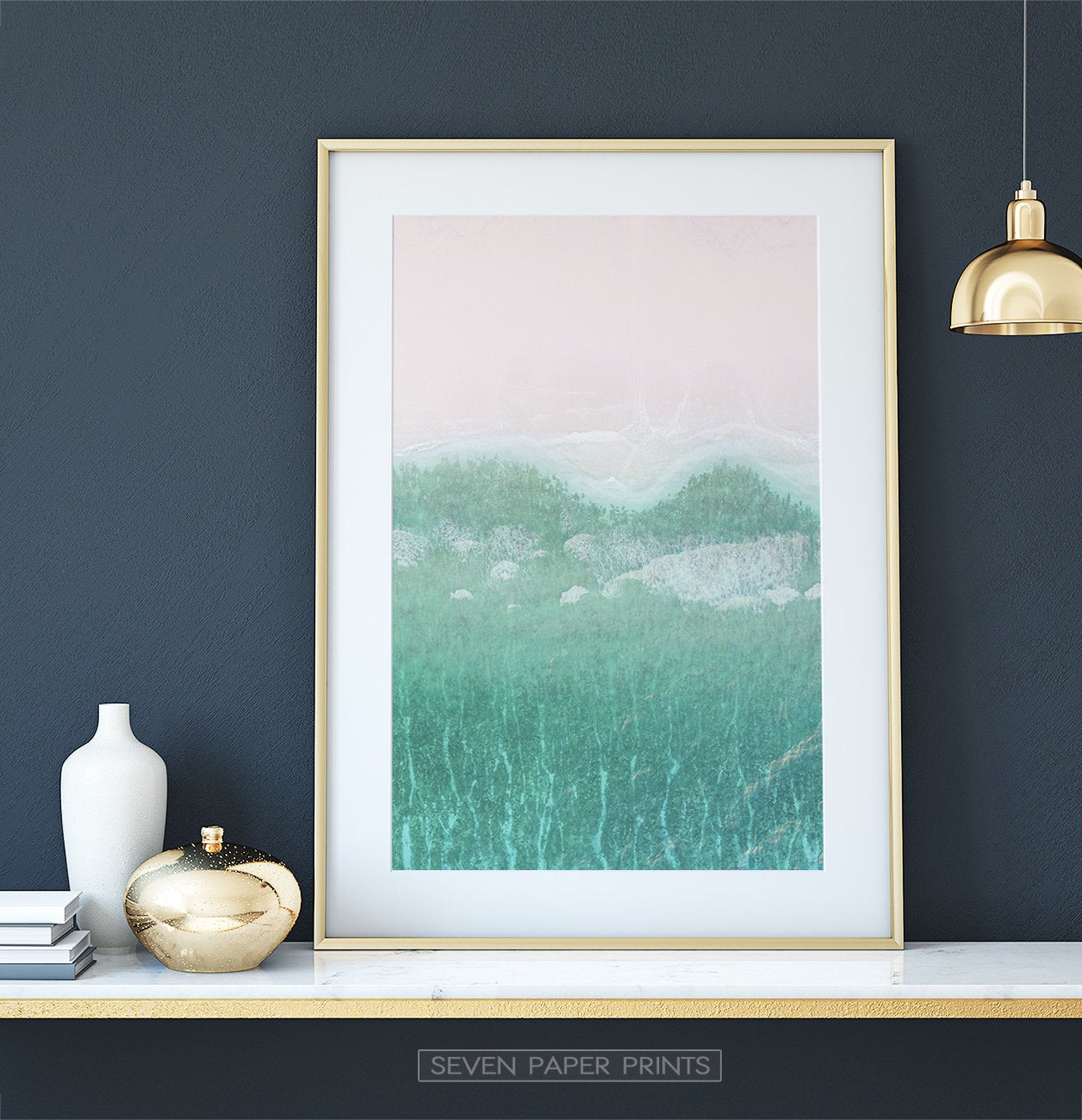 Aerial Ocean Turquoise Wave Set of 2 Prints