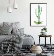 Load image into Gallery viewer, Cactus Watercolor Set of 3 Botanical Wall Art
