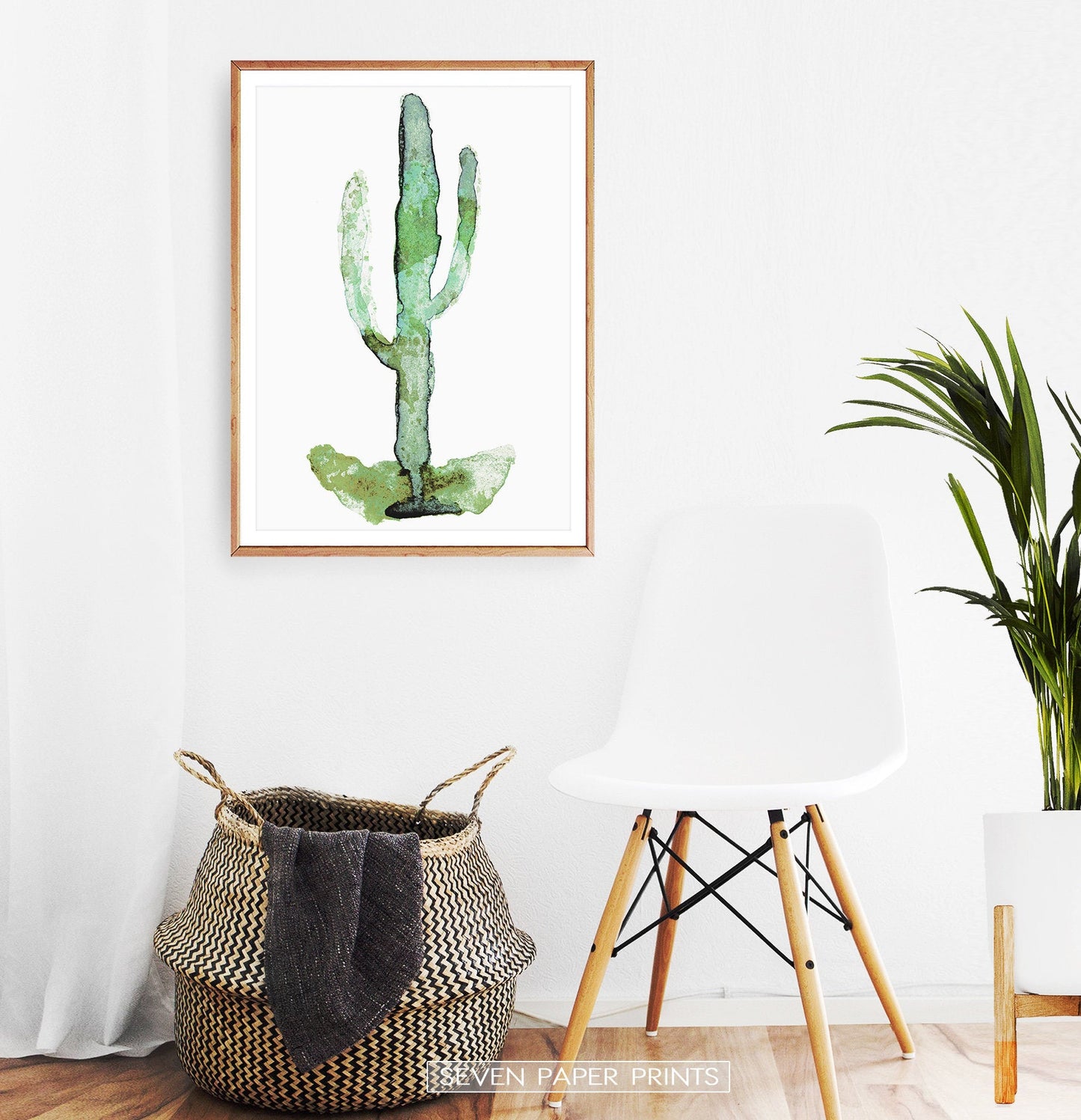 Cactus Watercolor Set of 3 Botanical Wall Art