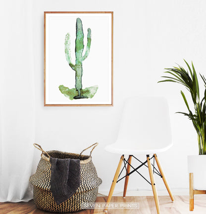 Cactus Watercolor Set of 3 Botanical Wall Art