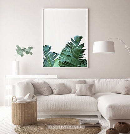 Green Banana Leaf Set of 2 Tropical Decor Prints