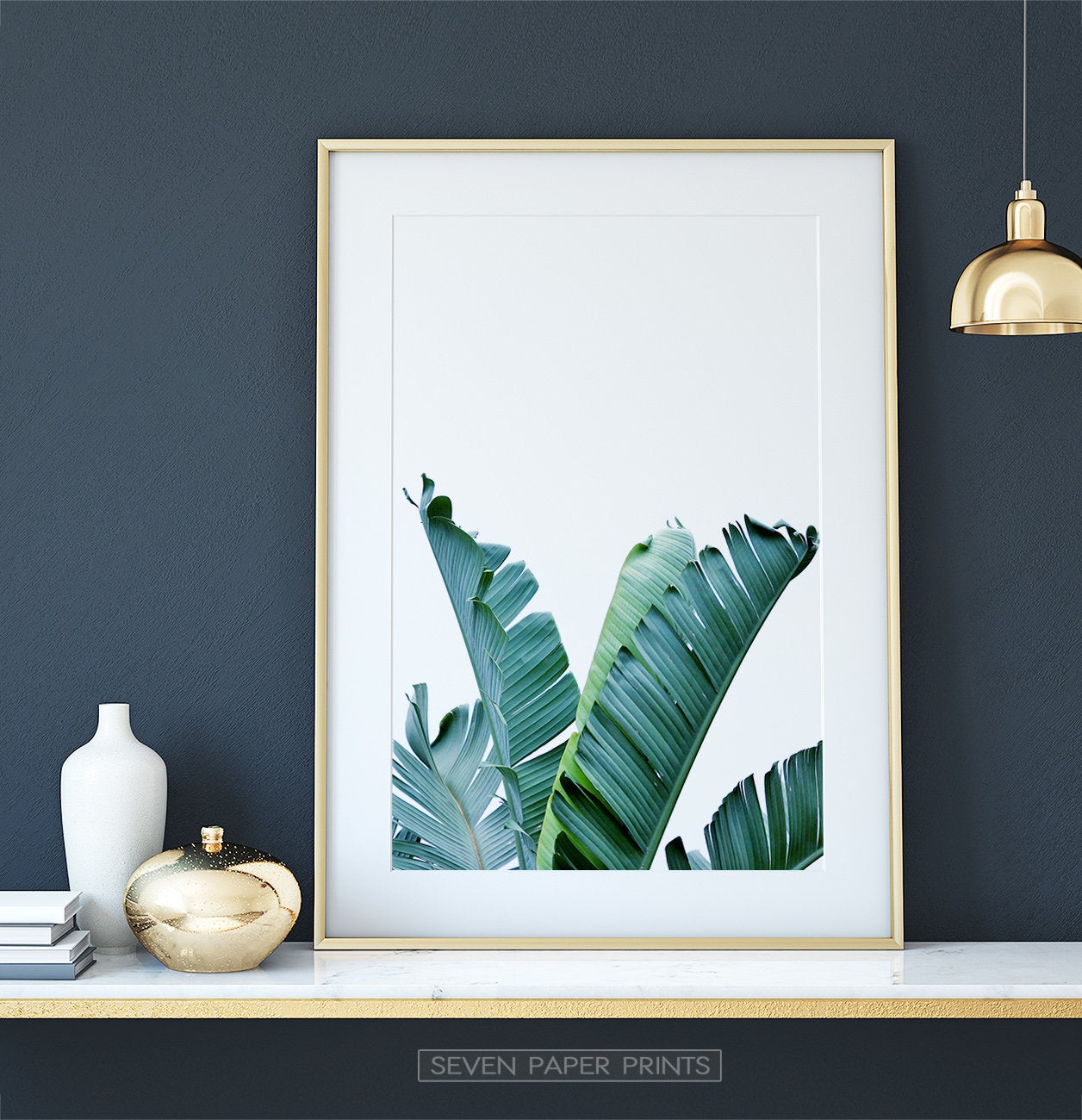 Green Banana Leaf Set of 2 Tropical Decor Prints