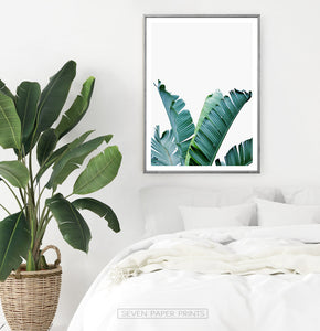 Green Banana Leaf Set of 2 Tropical Decor Prints