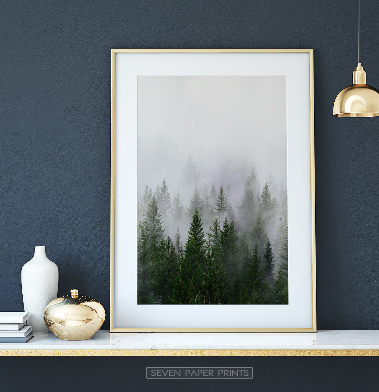 Foggy Trees Nature Landscape Print Art Set of 3