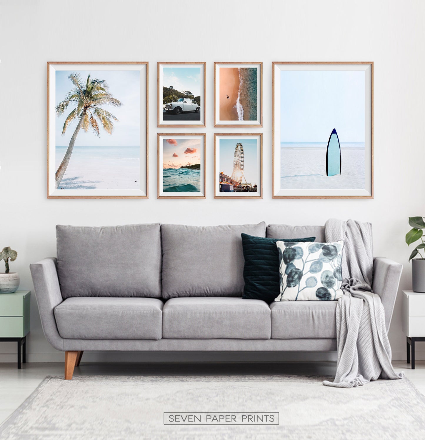 Beach Wall Art Set of 6 Oceanic Prints