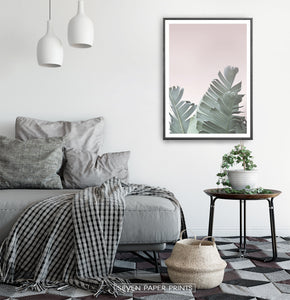 Blush Pink Tropical Leaves Set of 6 Six Digital Prints