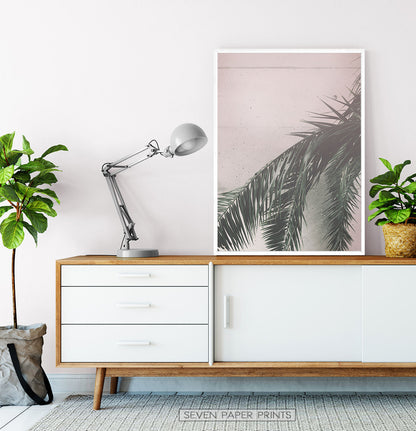 Blush Pink Tropical Leaves Set of 6 Six Digital Prints