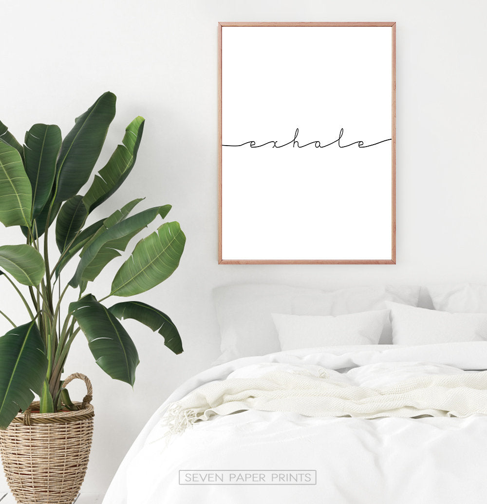 Inhale Exhale Set of 2 Inspirational Quote Text Prints