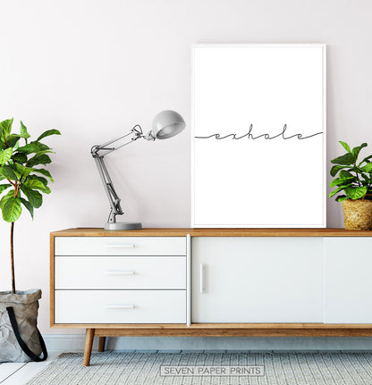 Inhale Exhale Set of 2 Inspirational Quote Text Prints