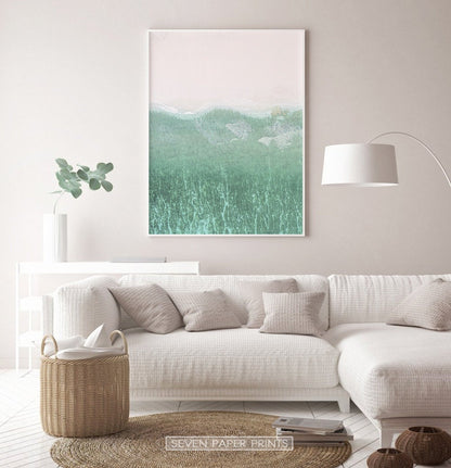 Aerial Ocean Turquoise Wave Set of 2 Prints