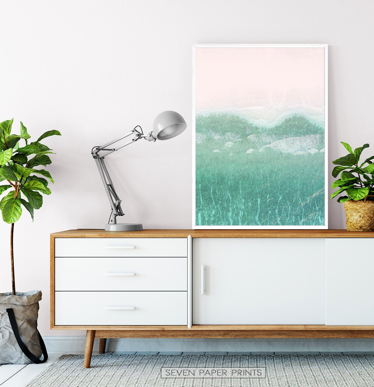 Aerial Ocean Turquoise Wave Set of 2 Prints