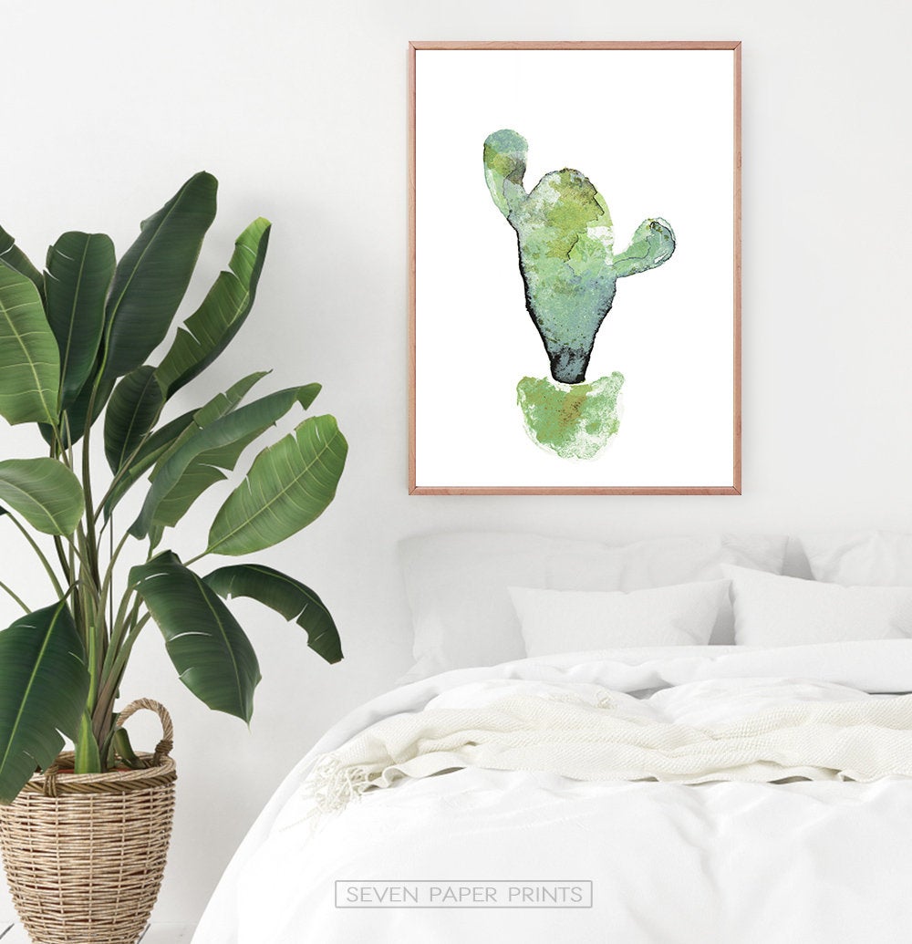 Cactus Watercolor Set of 3 Botanical Wall Art