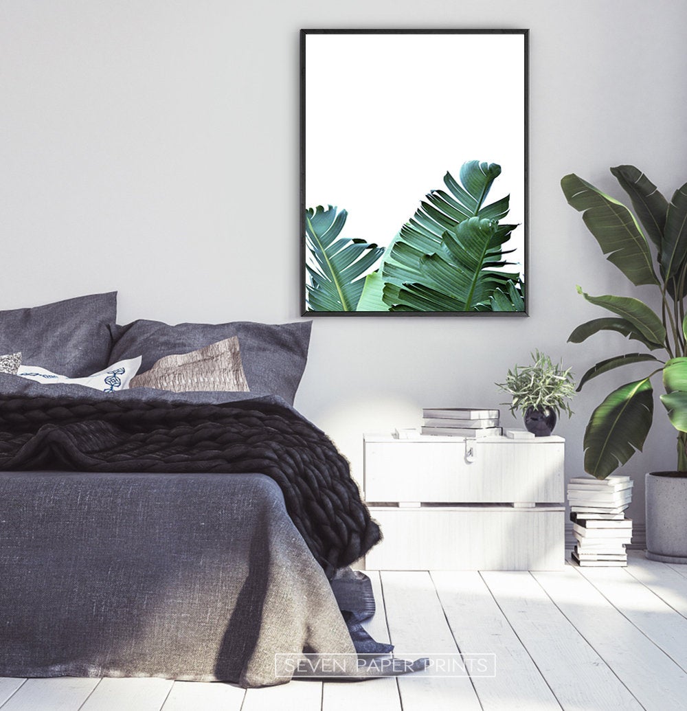 Green Banana Leaf Set of 2 Tropical Decor Prints