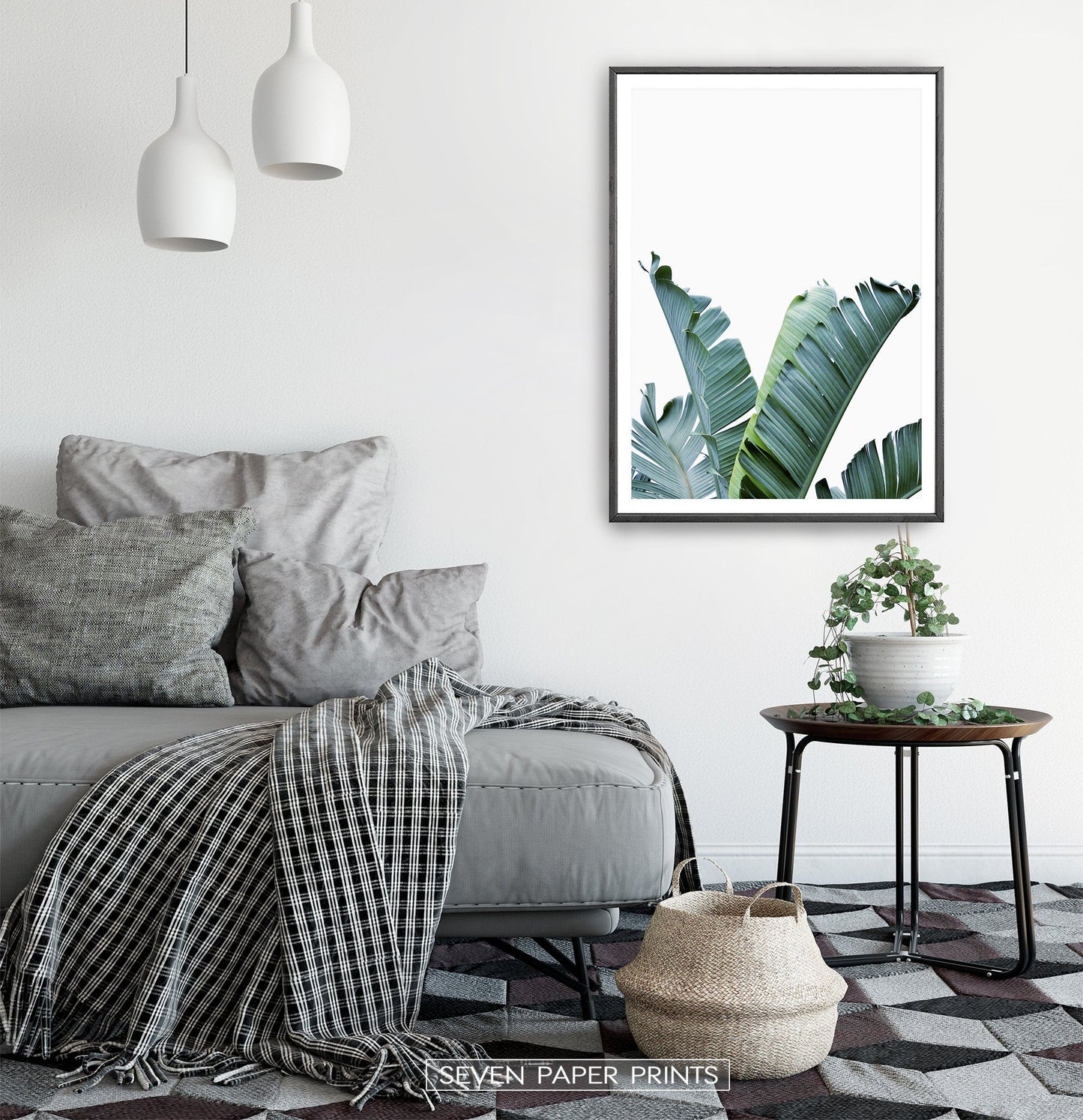 Green Banana Leaf Set of 2 Tropical Decor Prints