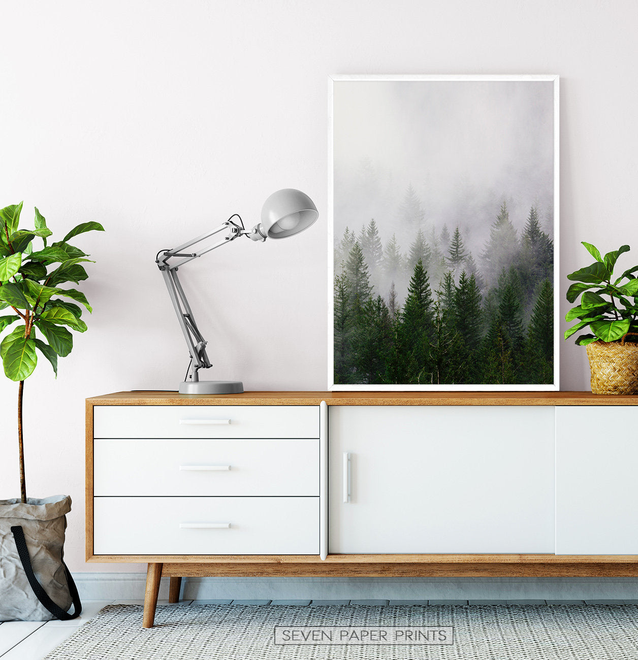 Foggy Trees Nature Landscape Print Art Set of 3