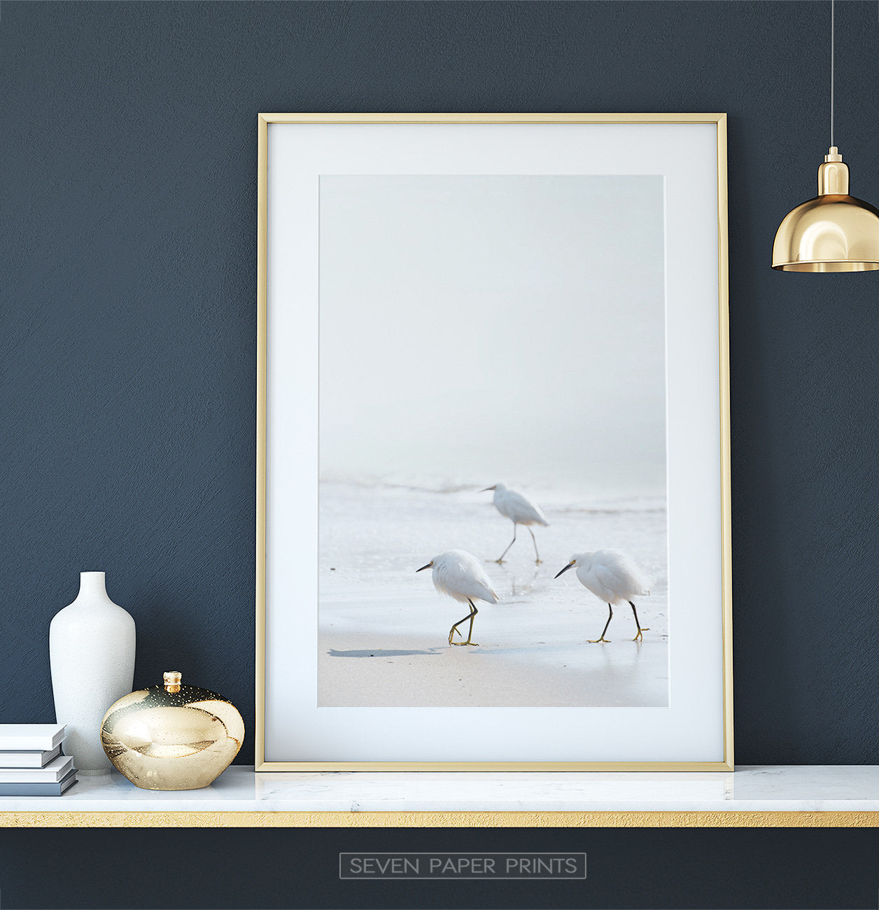 Coastal Seagulls and Ocean Waves Wall Art