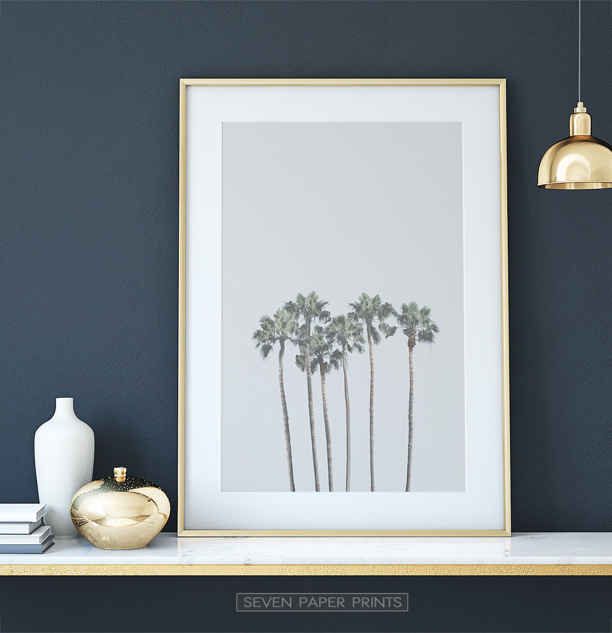 Gray Palm Trees Minimalist Wall Art