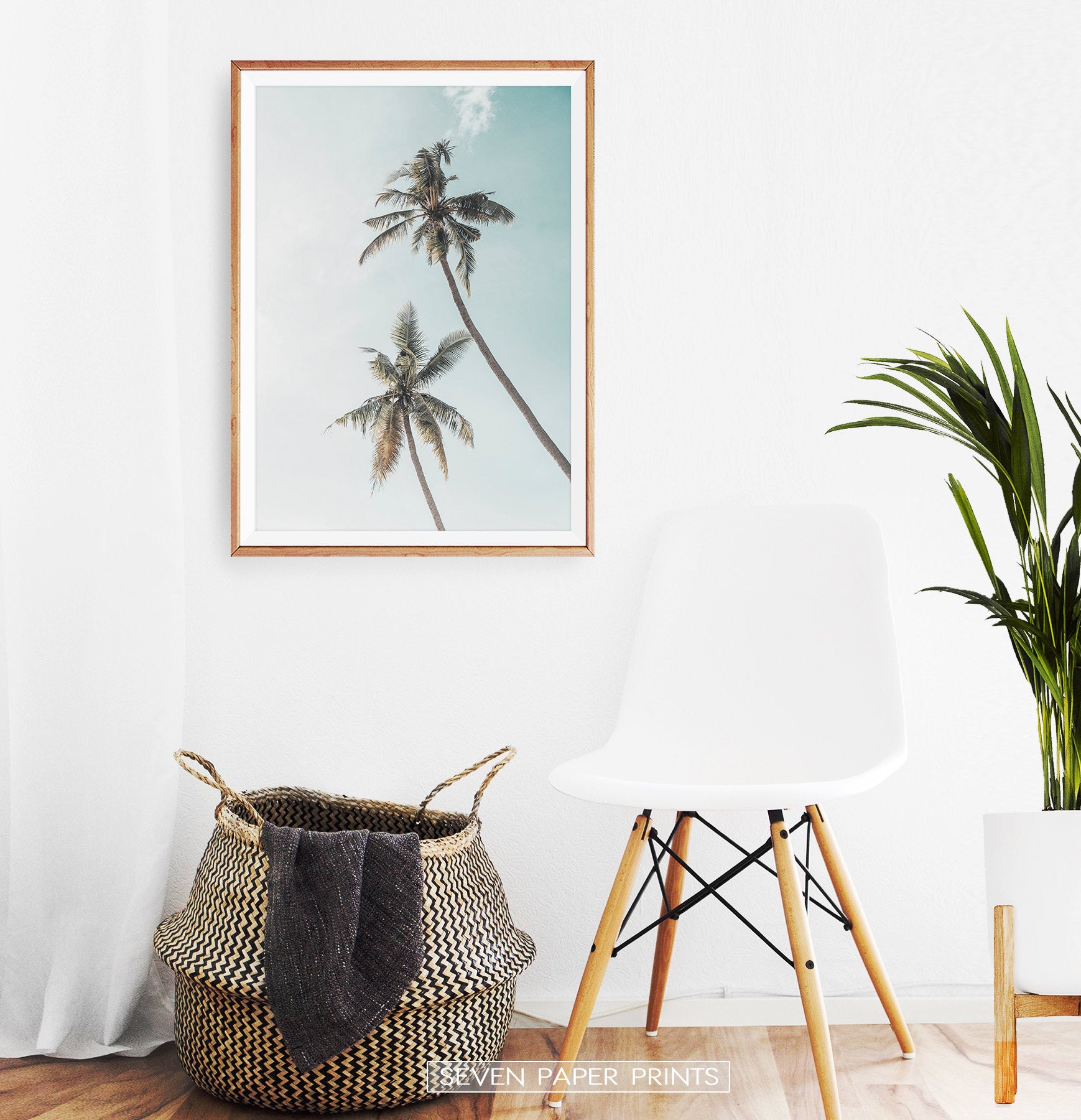 Palm Tree Photo Tropical Beach Art | Digital Palm Tree – Seven Paper Prints