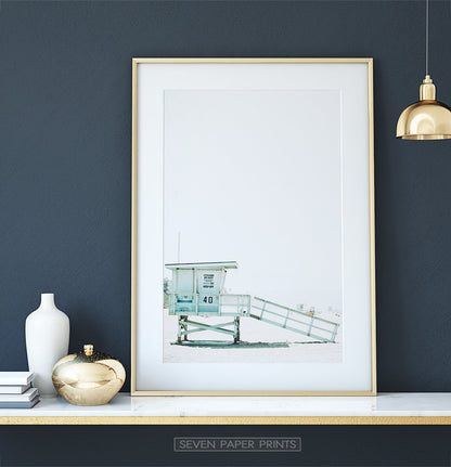 Lifeguard Tower Beach Wall Print