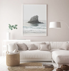 Ocean Beach Gray Wall Art Set of 6 Digital Prints