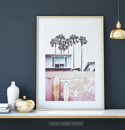 Coastal Pink Wall Art Set of 3 Prints