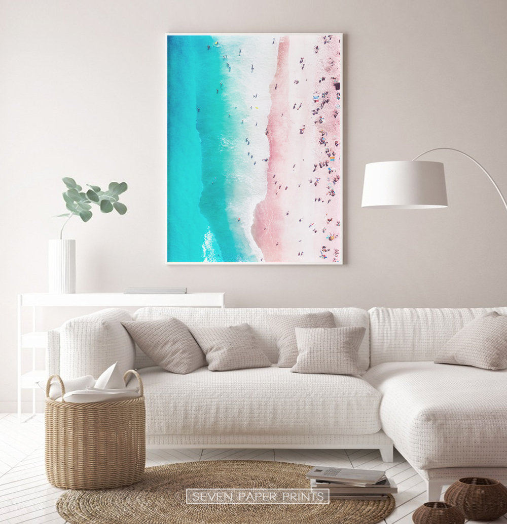 Coastal Pink Wall Art Set of 3 Prints