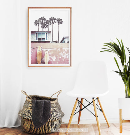 Coastal Pink Wall Art Set of 3 Prints