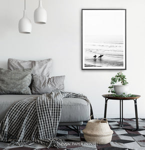 Black and White Surfing Wall Art Set of 3 Prints