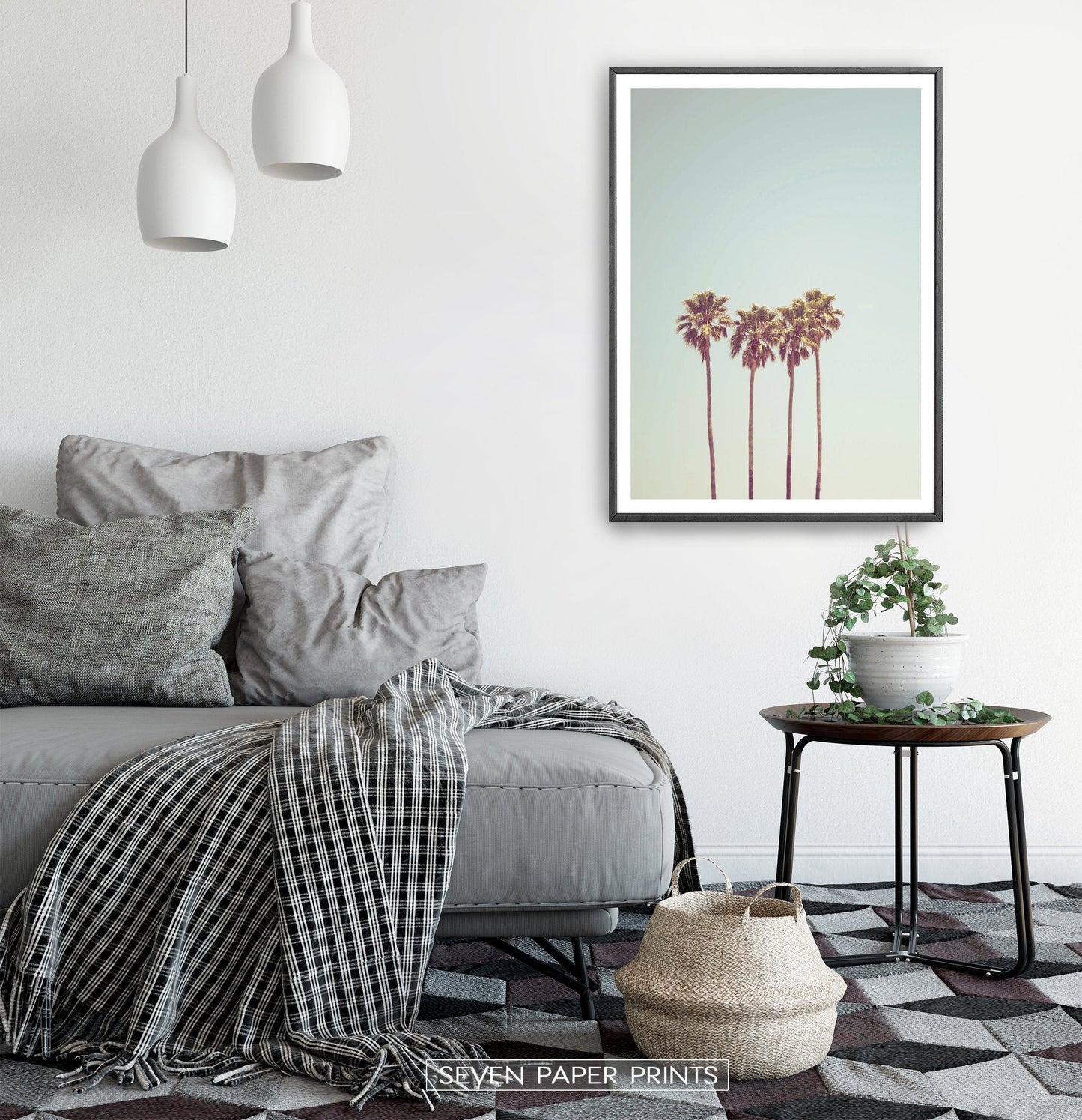 Retro Minimalist Tropical Palm Tree Print