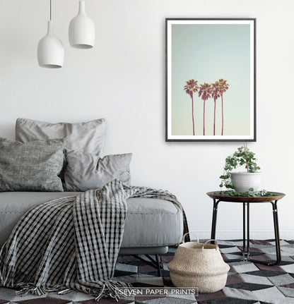 Retro Minimalist Tropical Palm Tree Print