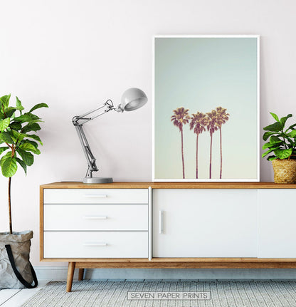Retro Minimalist Tropical Palm Tree Print