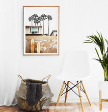 Load image into Gallery viewer, Coastal Surf Print with Palm Trees
