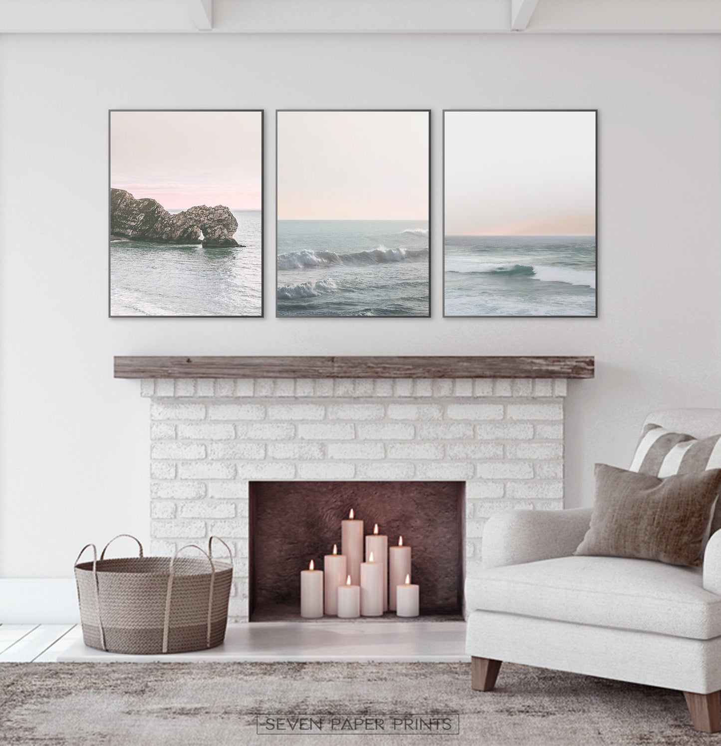 Ocean Waves Wall Art Set of 3 Prints