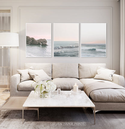 Ocean Waves Wall Art Set of 3 Prints