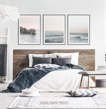 Ocean Waves Wall Art Set of 3 Prints