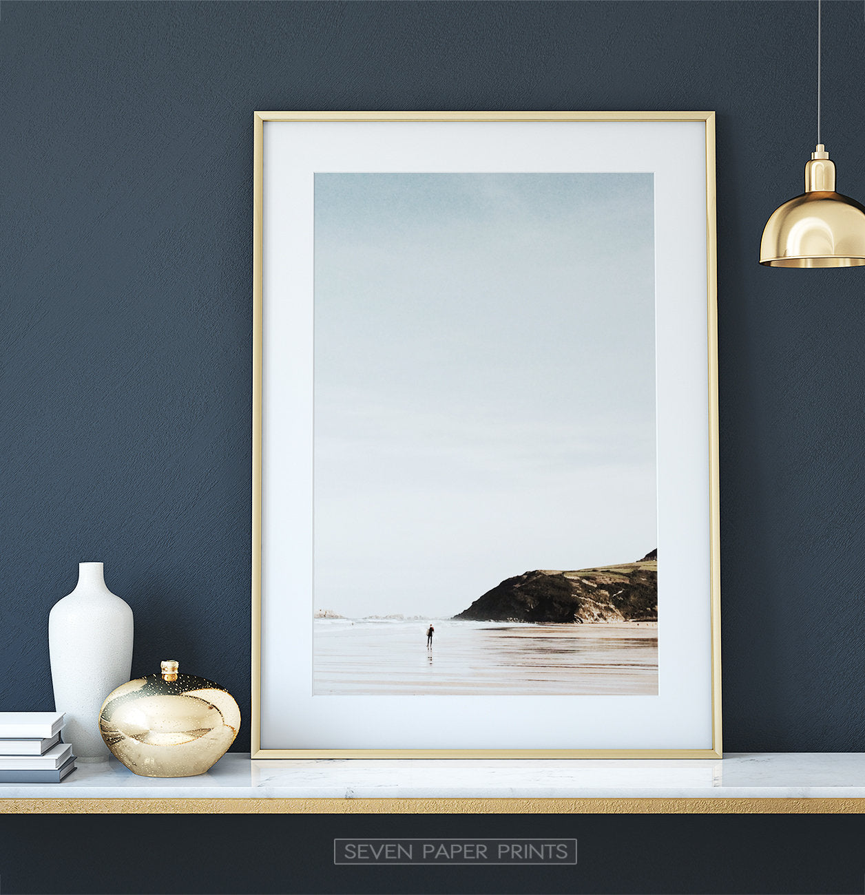 Sand Beach Digital Surf Wall Art