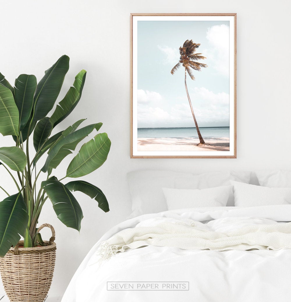 Hawaii Beach Coastal Palm Tree Wall Art