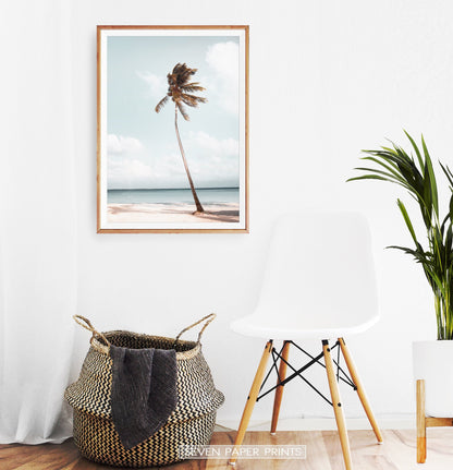 Hawaii Beach Coastal Palm Tree Wall Art