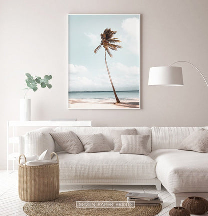 Hawaii Beach Coastal Palm Tree Wall Art