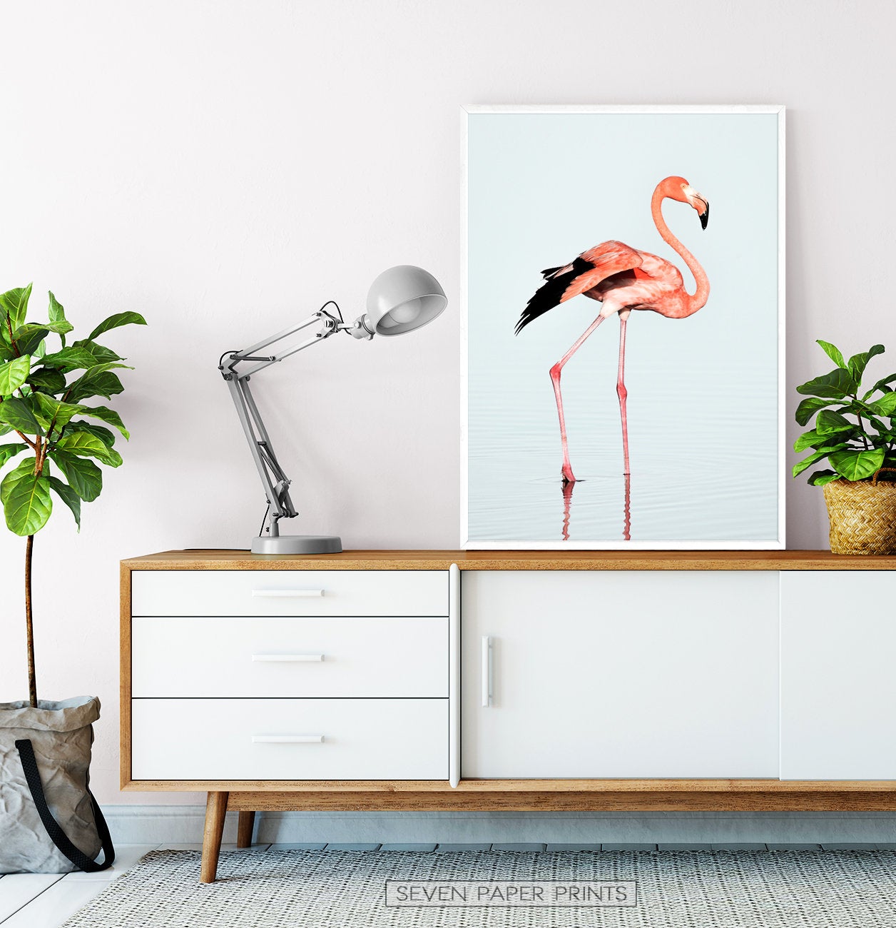 Pink Flamingo Modern Wall Art