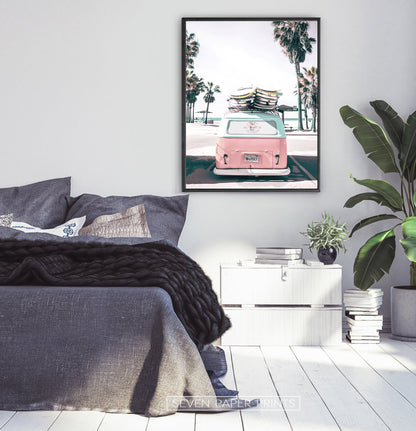 Coastal Pink Wall Art Set of 3 Prints