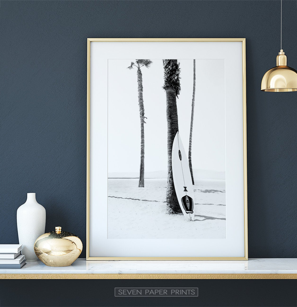 Black and White Surfing Wall Art Set of 3 Prints