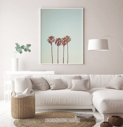 Retro Minimalist Tropical Palm Tree Print
