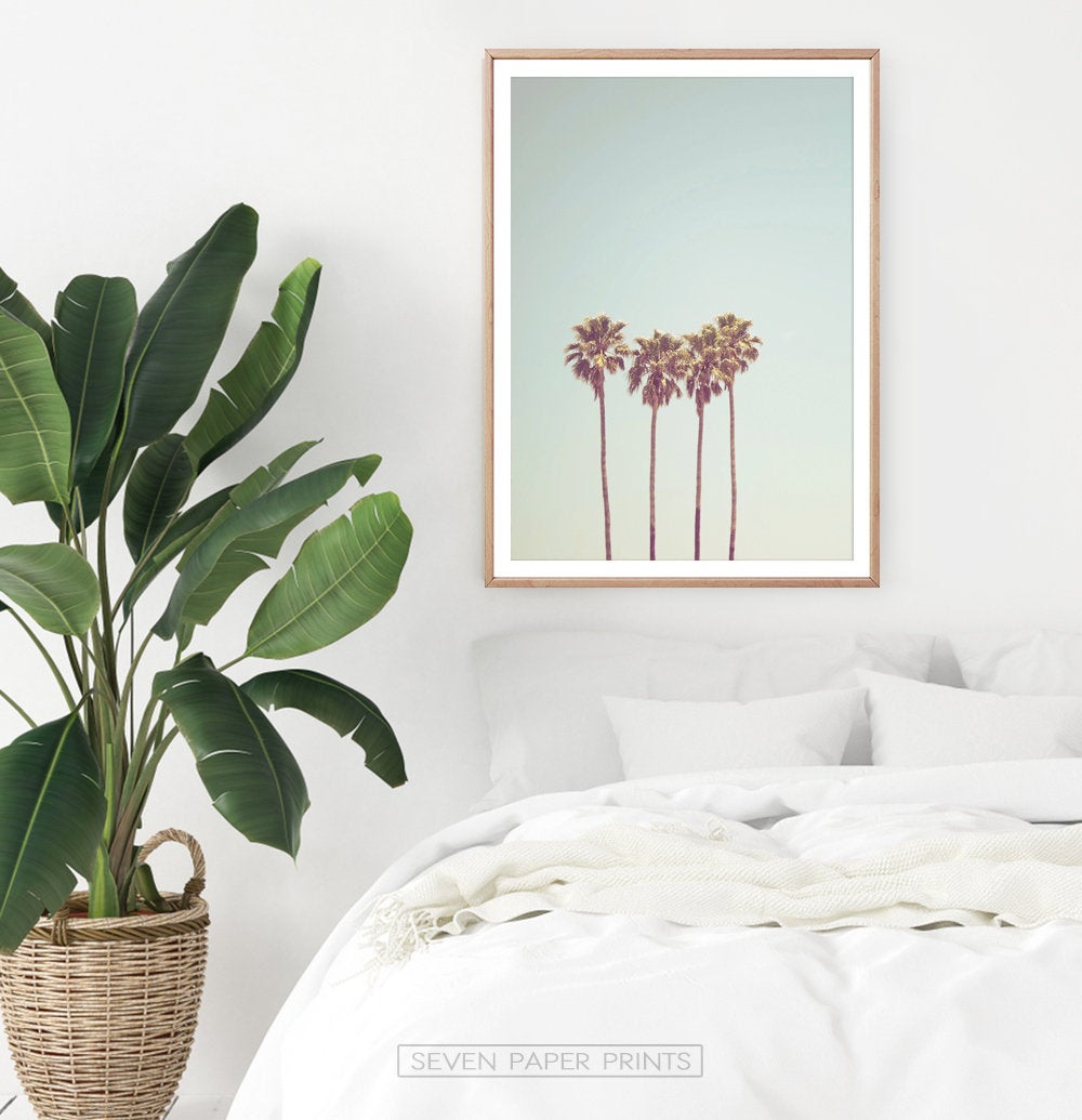 Retro Minimalist Tropical Palm Tree Print