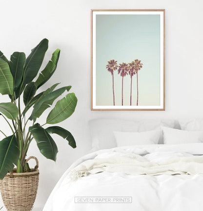 Retro Minimalist Tropical Palm Tree Print