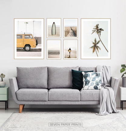 California Coast Surf Art Set of 6 Prints