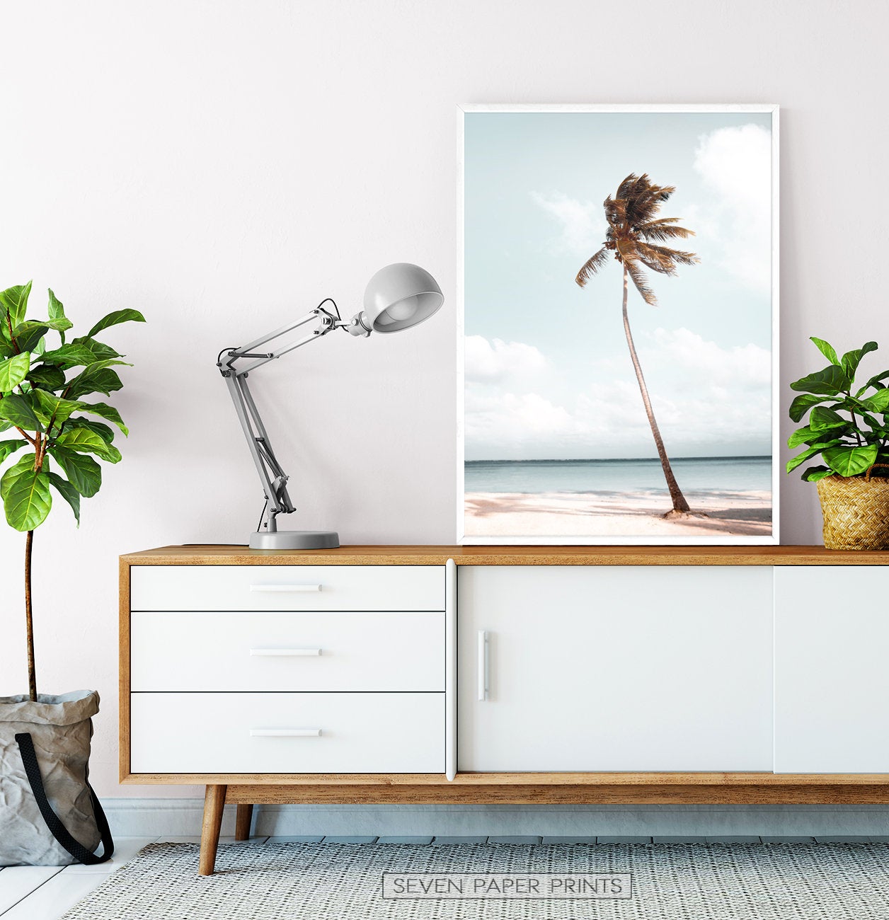 Hawaii Beach Coastal Palm Tree Wall Art