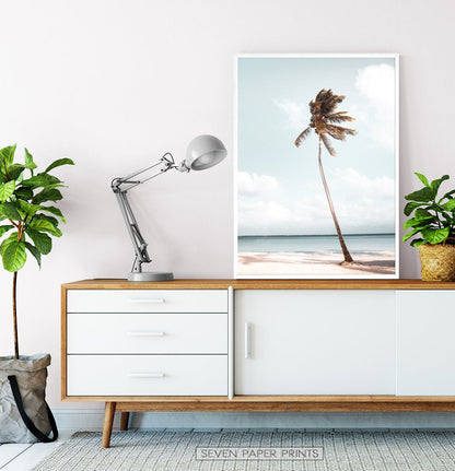 Hawaii Beach Coastal Palm Tree Wall Art