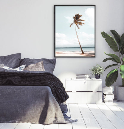 Hawaii Beach Coastal Palm Tree Wall Art