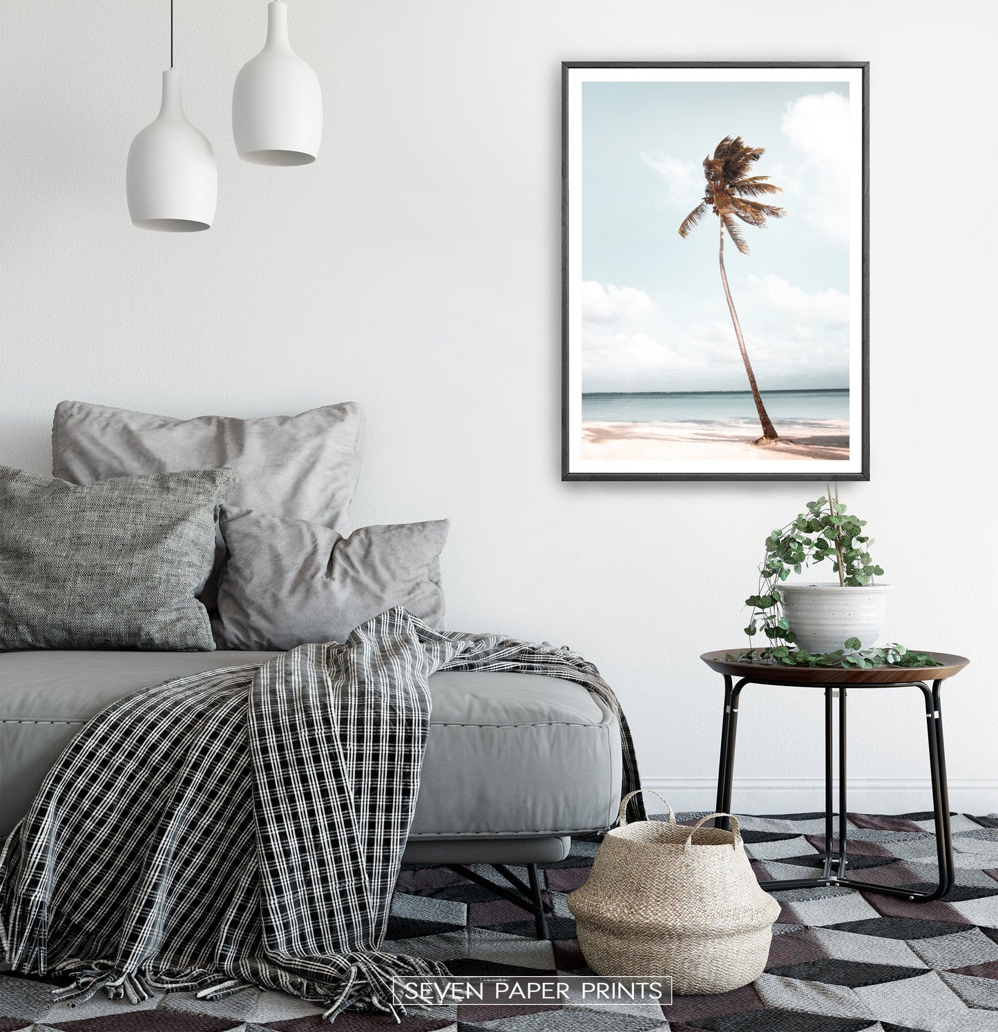 Hawaii Beach Coastal Palm Tree Wall Art